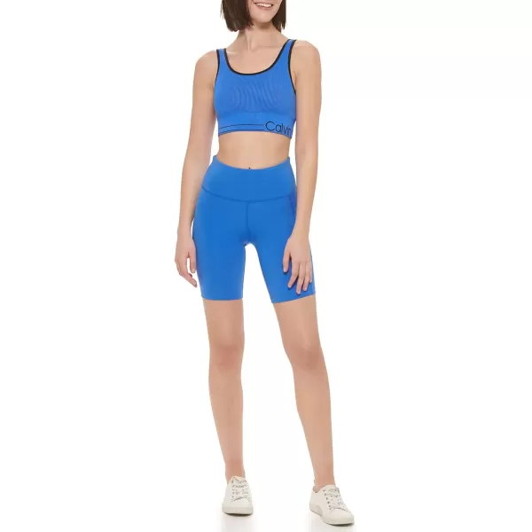 Calvin Klein Performance Womens Medium Impact Sports Bra with Removable CupsBlue Wave