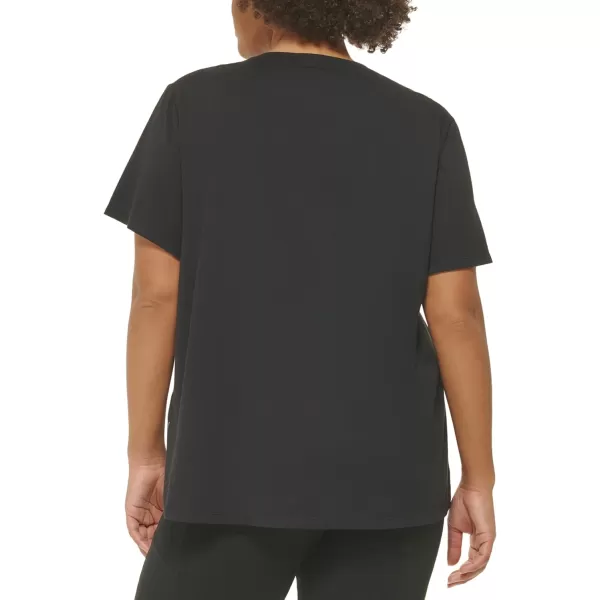 Calvin Klein Performance Womens Plus Size Active Short Sleeve Comfort Stretch TeeBlack