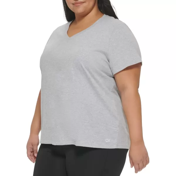 Calvin Klein Performance Womens Plus Size Soft Everyday Short Sleeve TShirtPearl Grey Heather