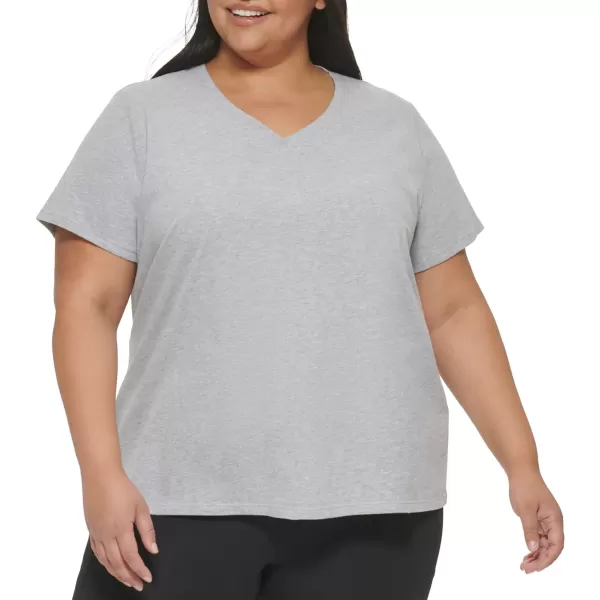 Calvin Klein Performance Womens Plus Size Soft Everyday Short Sleeve TShirtPearl Grey Heather