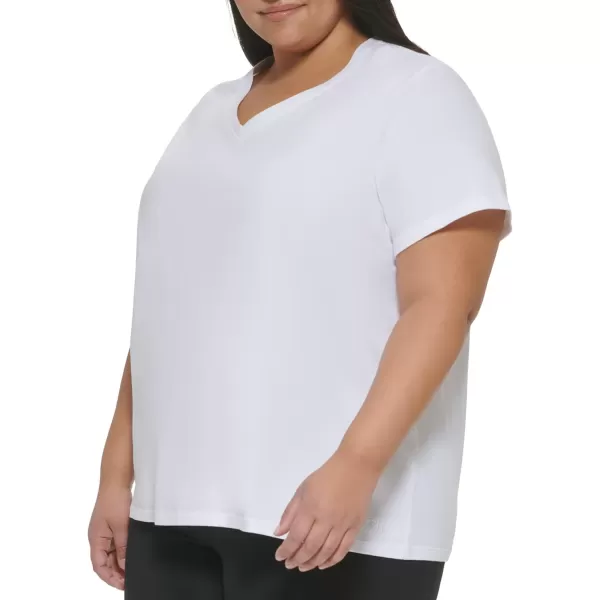 Calvin Klein Performance Womens Plus Size Soft Everyday Short Sleeve TShirtWhite