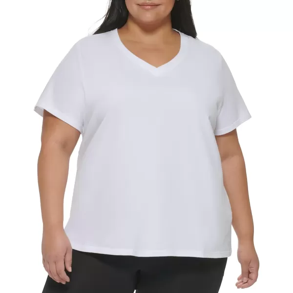 Calvin Klein Performance Womens Plus Size Soft Everyday Short Sleeve TShirtWhite