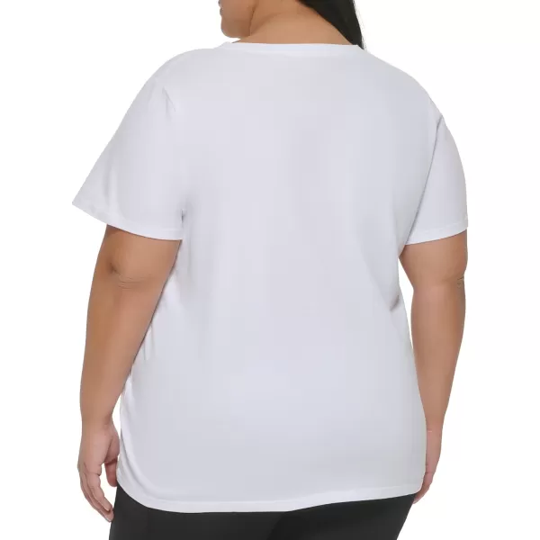 Calvin Klein Performance Womens Plus Size Soft Everyday Short Sleeve TShirtWhite