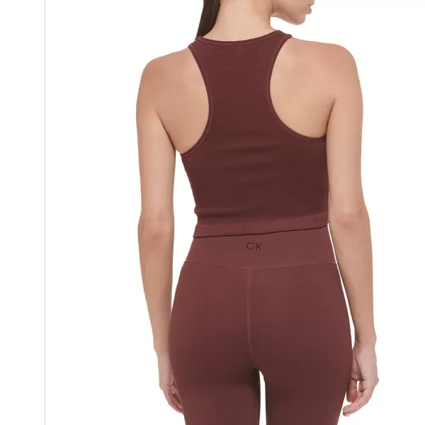 Calvin Klein Performance Womens Ribbed Crop TopBitter Chocolate