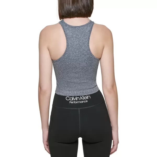Calvin Klein Performance Womens Ribbed Crop TopBlack Heather
