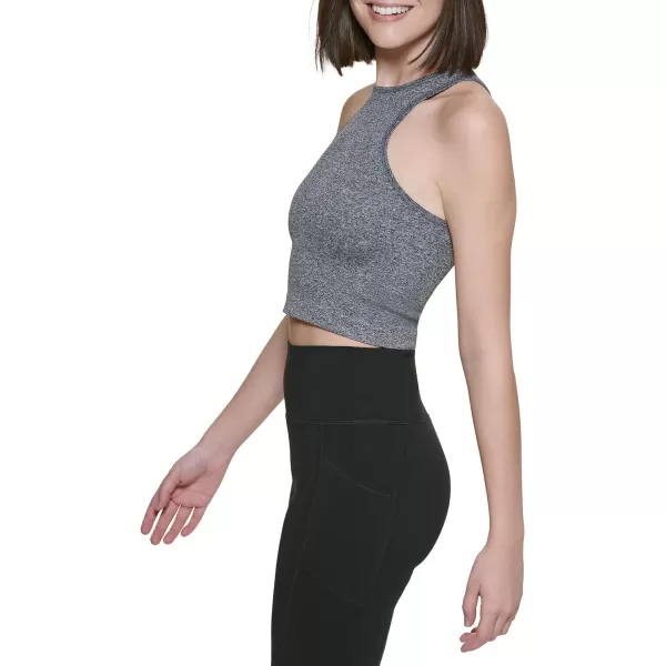 Calvin Klein Performance Womens Ribbed Crop TopBlack Heather