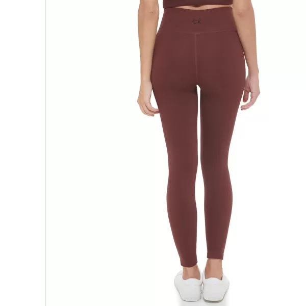 Calvin Klein Performance Womens Thin Rib High Waist 78 Length TightBitter Chocolate