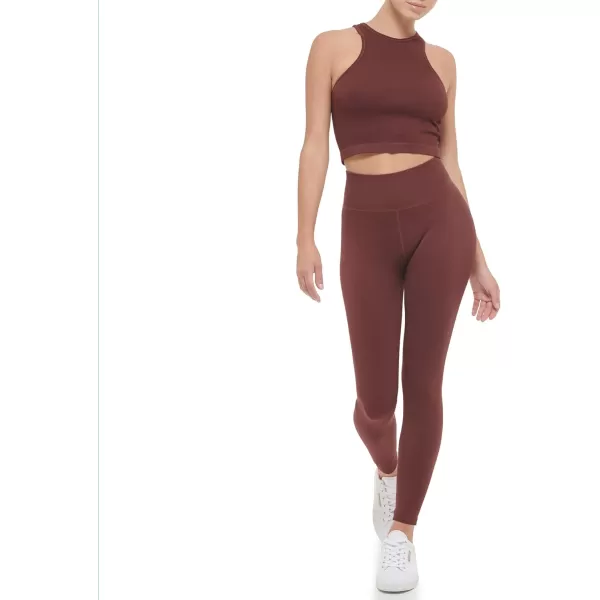 Calvin Klein Performance Womens Thin Rib High Waist 78 Length TightBitter Chocolate