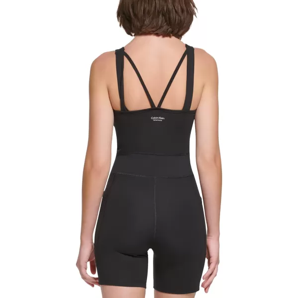 Calvin Klein Performance Womens Vneck Workout Onepiece UnitardBlack