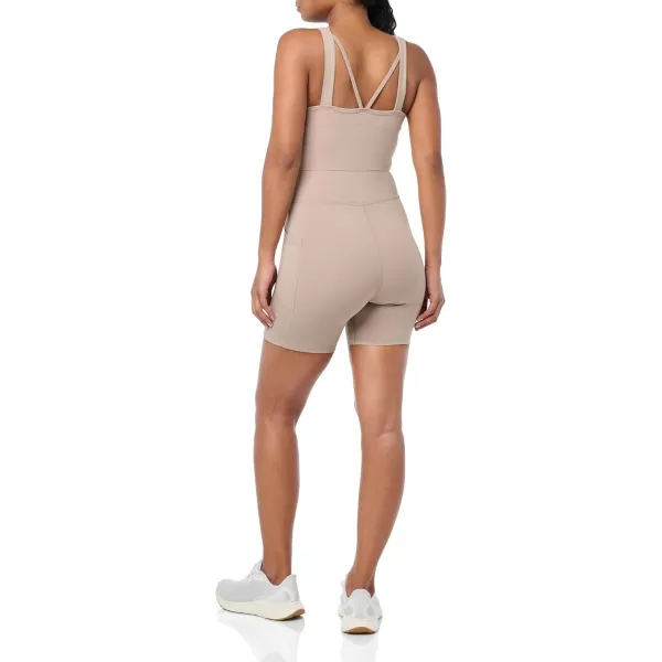 Calvin Klein Performance womens Vneck Workout Onepiece UnitardBike Short Romper UnitardMoonrock