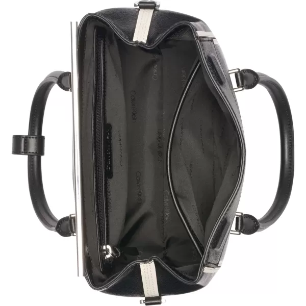 Calvin Klein Perry Organizational Dome SatchelBlackWhite