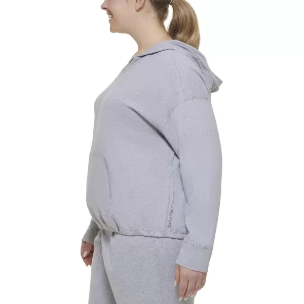 Calvin Klein Plus Size Performance Womens Active HoodiePearl Grey Heather