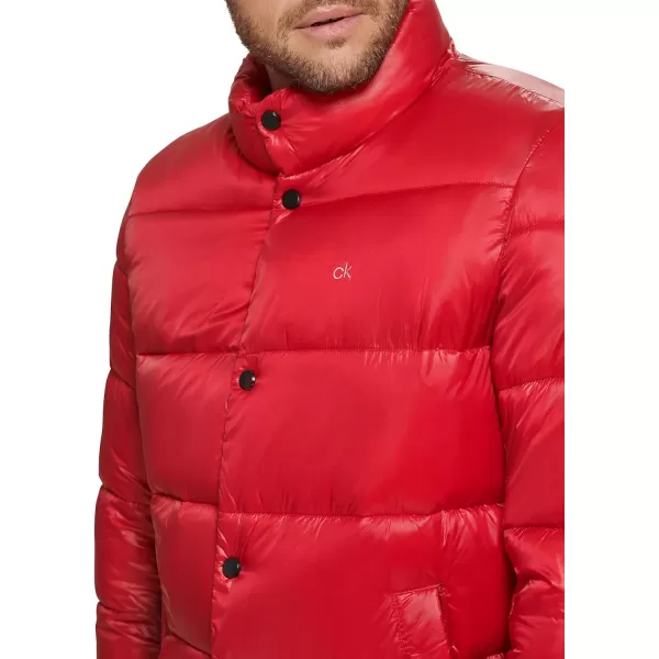 Calvin Klein Puffer JacketMen Winter Coat Water ResistantDeep Red