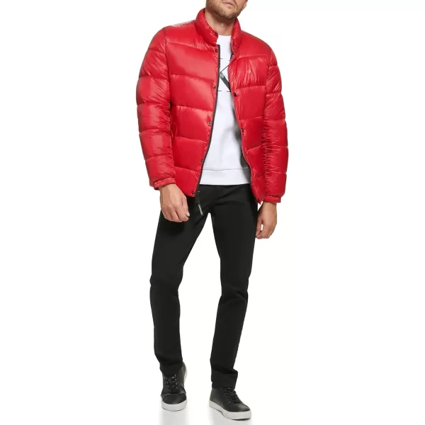 Calvin Klein Puffer JacketMen Winter Coat Water ResistantDeep Red