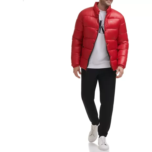 Calvin Klein Puffer JacketMen Winter Coat Water ResistantDeep Red