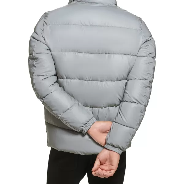 Calvin Klein Puffer JacketMen Winter Coat Water ResistantReflective Silver