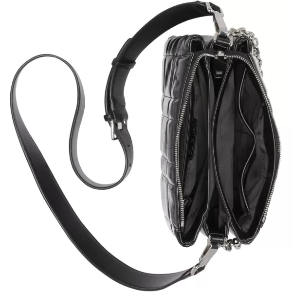 Calvin Klein Rain Triple Compartment Chain CrossbodyBlackSilver