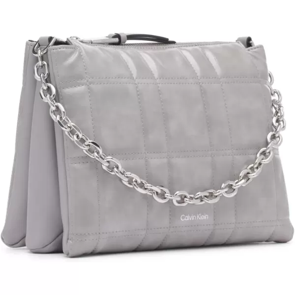 Calvin Klein Rain Triple Compartment Chain CrossbodyStone