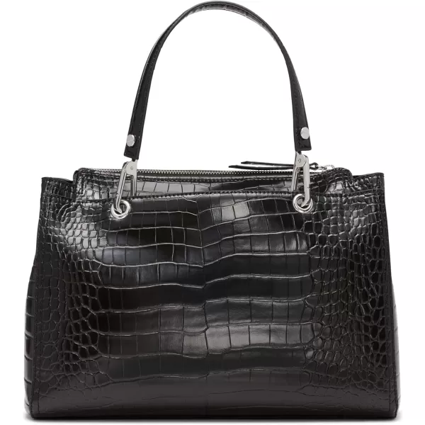 Calvin Klein Reyna Novelty Satchel Caramel Combo One SizeBlack Croco