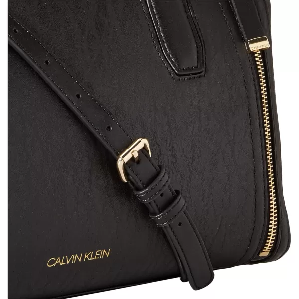 Calvin Klein Reyna Novelty Satchel Caramel Combo One SizeBlackGold