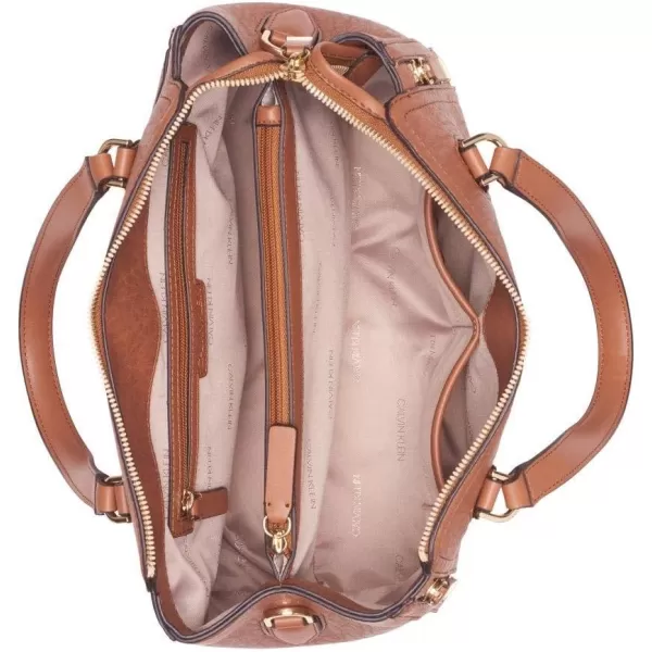 Calvin Klein Reyna Novelty Satchel Caramel Combo One SizeCaramel