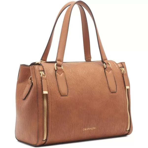 Calvin Klein Reyna Novelty Satchel Caramel Combo One SizeCaramel