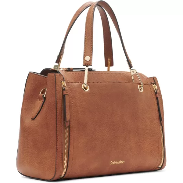 Calvin Klein Reyna Novelty Satchel Caramel Combo One SizeCaramel Combo