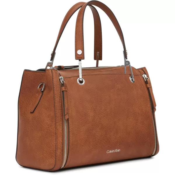 Calvin Klein Reyna Novelty Satchel Caramel Combo One SizeCaramel Mix