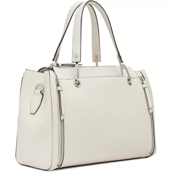 Calvin Klein Reyna Novelty Satchel Caramel Combo One SizeCherub White