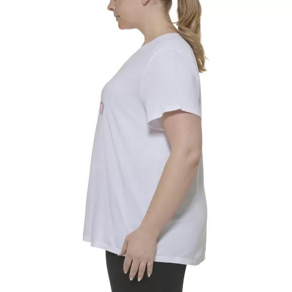 Calvin Klein Size Performance Womens Plus Active TShirtWhite Citrine