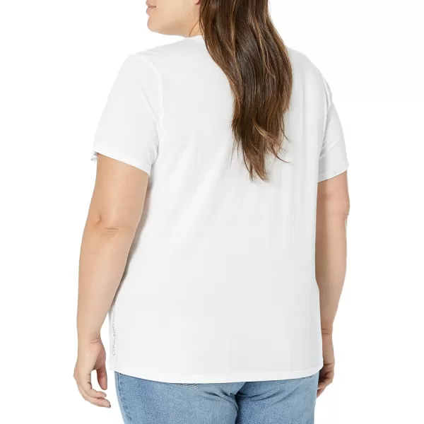 Calvin Klein Size Performance Womens Plus Active TShirtWhite Citrine