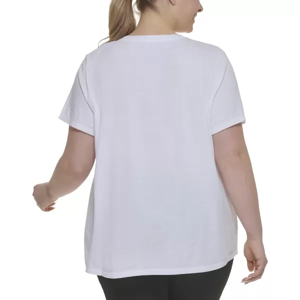 Calvin Klein Size Performance Womens Plus Active TShirtWhite Citrine