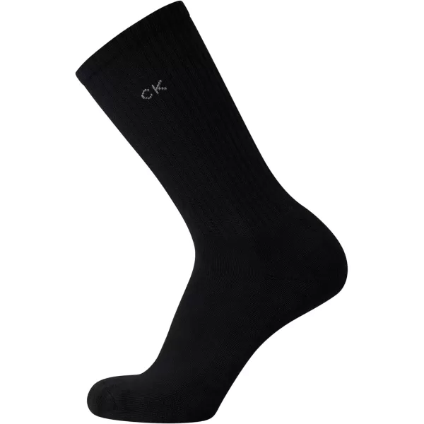 Calvin Klein Socks  Cotton Blend Cushioned MidCalf Athletic Crew Sock 4 PackBlack