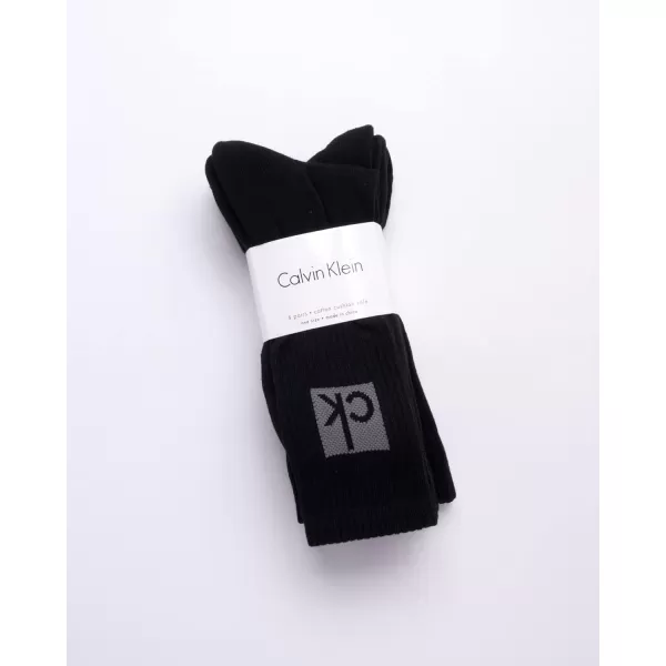 Calvin Klein Socks  Cotton Blend Cushioned MidCalf Athletic Crew Sock 4 PackBlack
