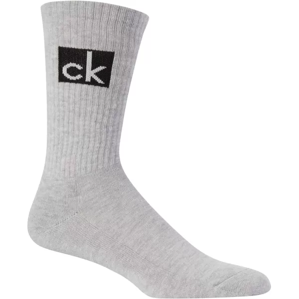 Calvin Klein Socks  Cotton Blend Cushioned MidCalf Athletic Crew Sock 4 PackBlackWhiteGrey