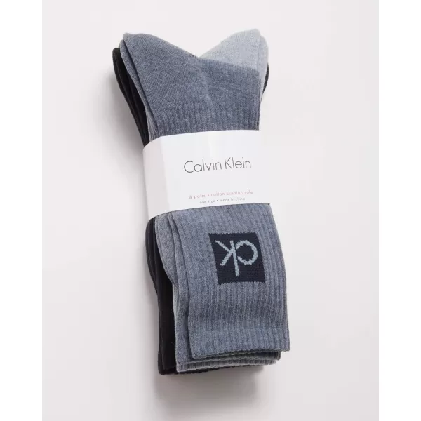 Calvin Klein Socks  Cotton Blend Cushioned MidCalf Athletic Crew Sock 4 PackBlue Multi