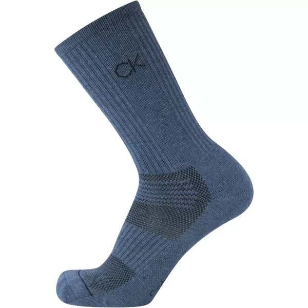 Calvin Klein Socks  Cushioned MidCalf Athletic Performance Crew Sock 12 PackBlue Assorted