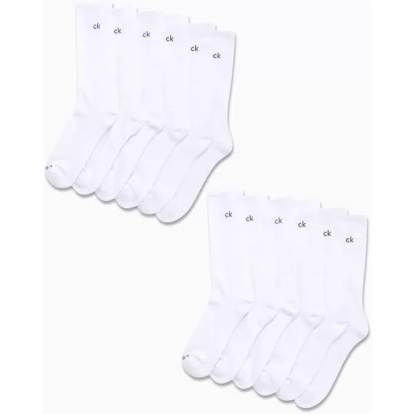 Calvin Klein Socks  Cushioned MidCalf Athletic Performance Crew Sock 12 PackWhite