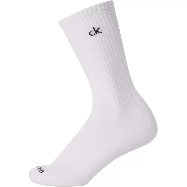 Calvin Klein Socks  Cushioned MidCalf Athletic Performance Crew Sock 12 PackWhite Pure