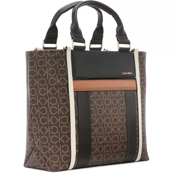 Calvin Klein Sol Box ToteBrownKhakiBlackWhiteCaramel