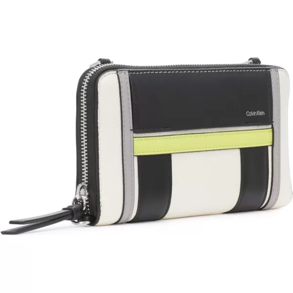 Calvin Klein Sol Organizational Wallet on a String CrossbodyWhiteCitrine Multi