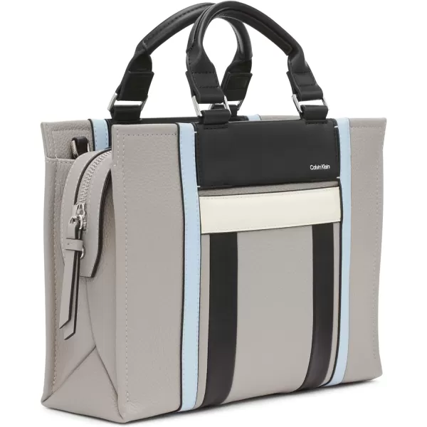 Calvin Klein Sol Triple Compartment Mini Satchel Box CrossbodyStoneWhite Multi