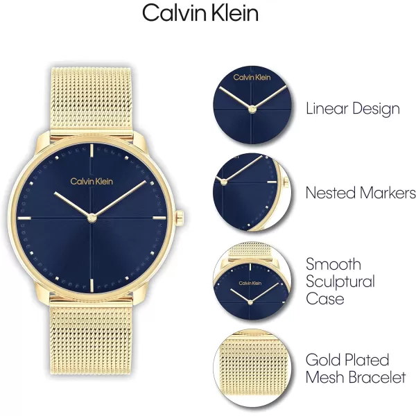 Calvin Klein Unisex Versatile Fashion WatchesGold Plated