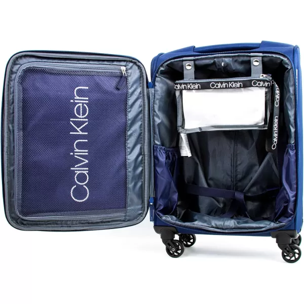 Calvin Klein Varsity Softside Spinner Luggage with TSA Lock Dark Navy 21 InchCalvin Klein Varsity Softside Spinner Luggage with TSA Lock Dark Navy 21 Inch