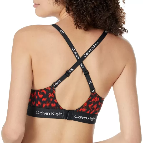 Calvin Klein Womens 1996 Cotton Lightly Lined BraletteBlurred Leopard Print Hazard