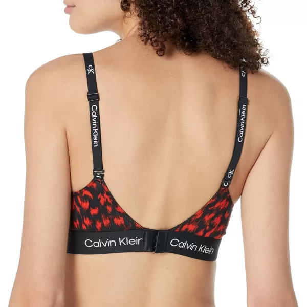 Calvin Klein Womens 1996 Cotton Lightly Lined BraletteBlurred Leopard Print Hazard