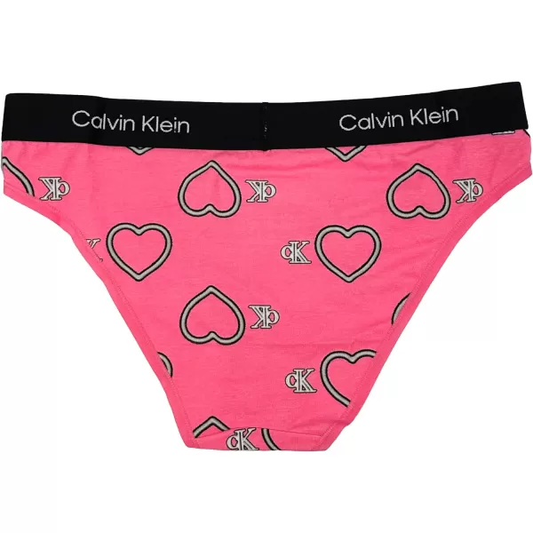 Calvin Klein Womens 1996 Cotton Modern Bikini Panties1 Neon Heart Carmine Rose