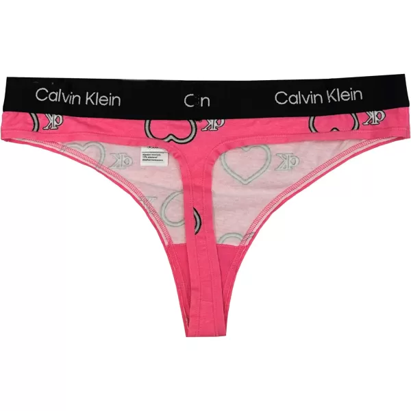 Calvin Klein Womens 1996 Cotton Modern Thong Panties MultiPackNeon Heart  Carmine Rose