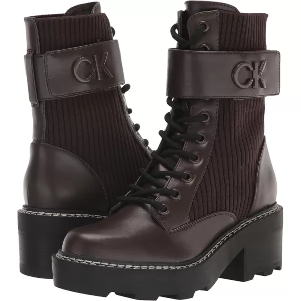 Calvin Klein Womens Arabel2 Combat BootDark Brown