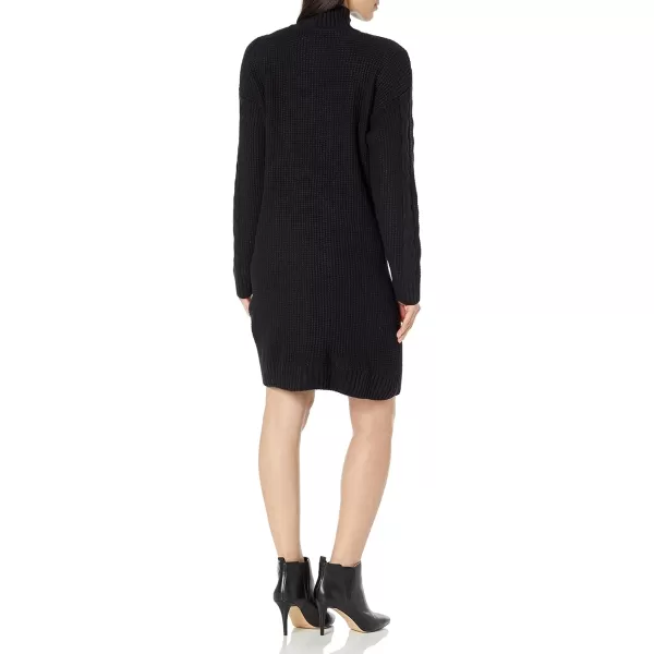 Calvin Klein Womens Argyle Knit 14 Zip Sweater DressOnyx